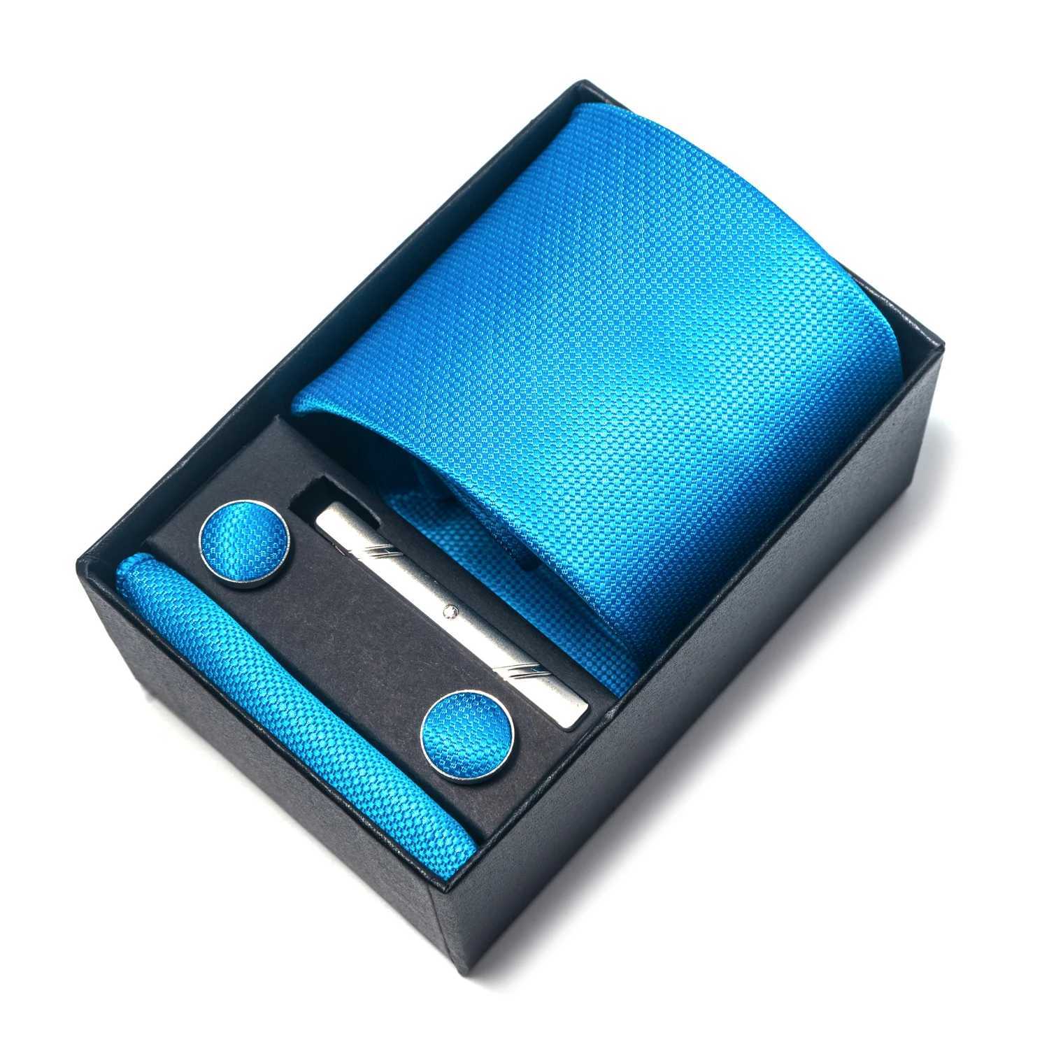Holiday Gift Box Brand Tie Handle Cufflinks Set Mens Necklace Set Accessories Wedding Gravatas Y240925
