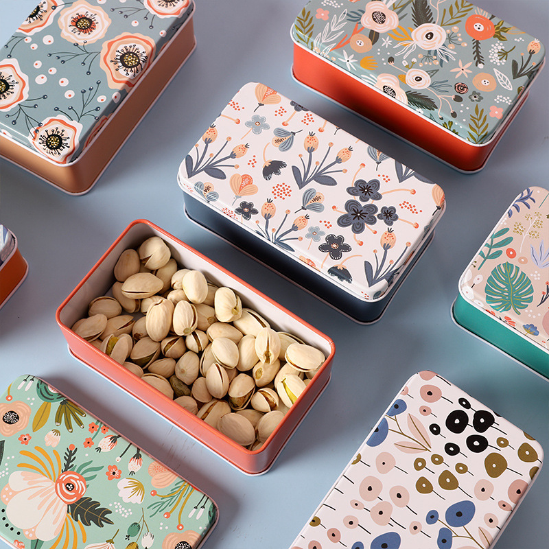 Exquisite Pattern Square Sealed Dustproof Hairpin Leather Ring Debris Sorting Random Sheet Sundries Collection Containers Candy Storage Box