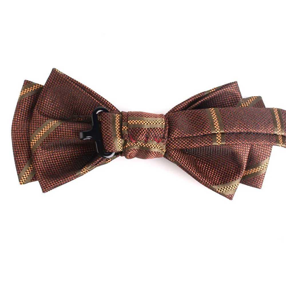 New mens tie casual striped tie mens text bow tie Adt tie Cravats jacquard party tie Y240925