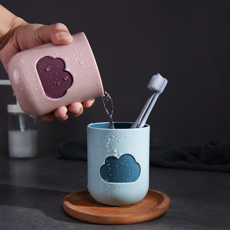 Cloudy Toothbrush Cup - Nordic Minimalist Couple Set