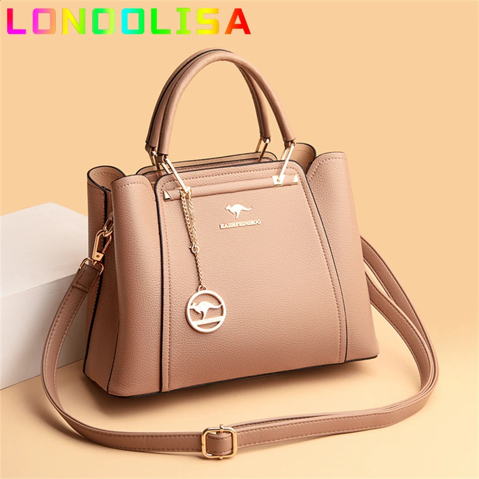 soft leather handbag for women er 3-layer shoulder cross body Sac womens large capacity shopping messenger handbag 240923