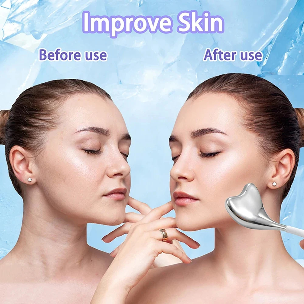 Cooling Spa Ice Globes Roller Stainless Steel Gua Sha Cryo Sticks Face and Eyes Massager Skin Care Tools Gifts for Women 241226