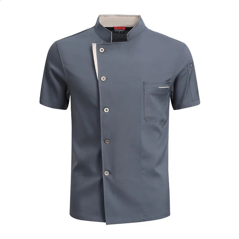 Mens Kitchen Jacket Professional Chef Uniform Restaurant Cooking Clothing Baking Coffee Shop Waiting Shirt el Coat Kitchen Jacket 240926