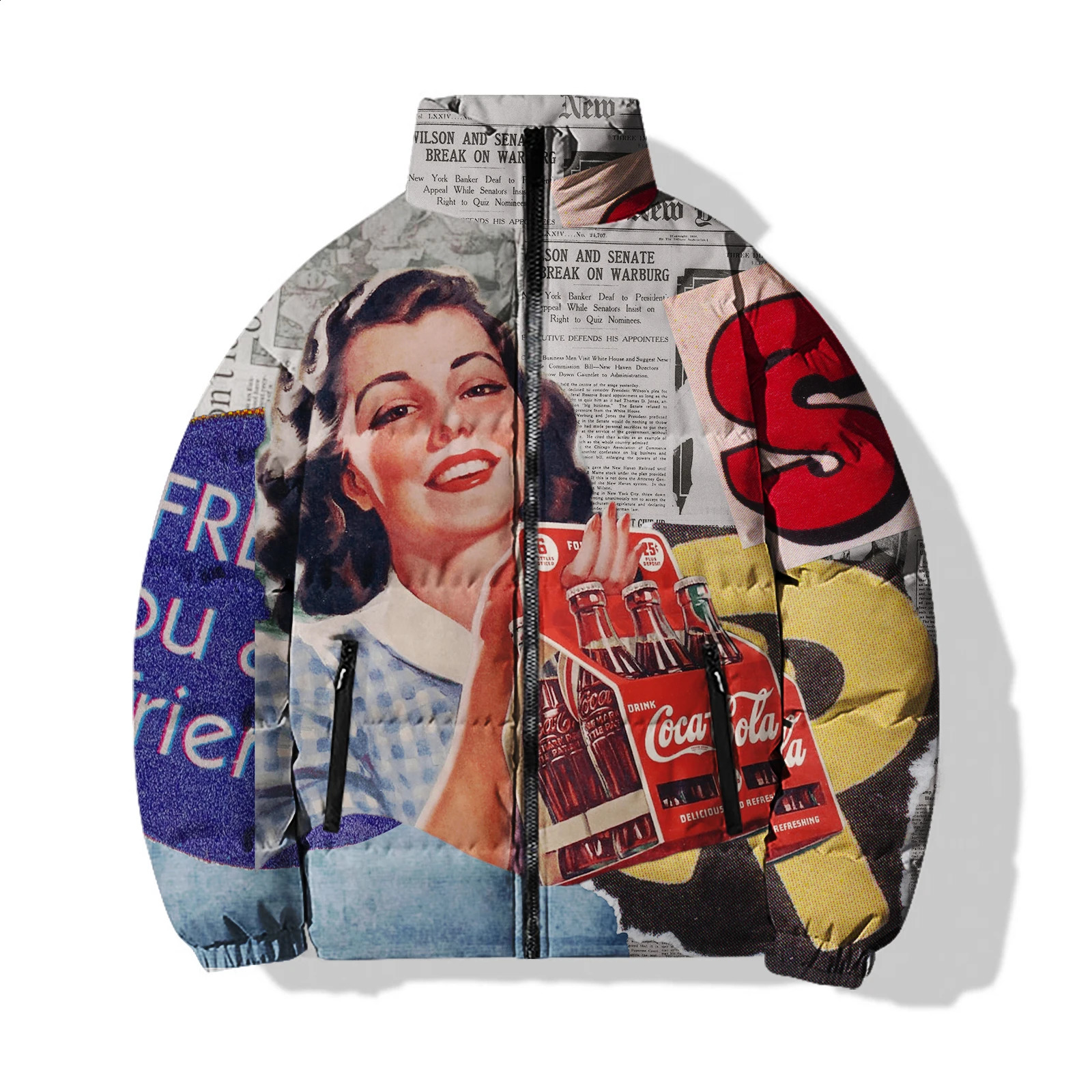 Flower mens cold jacket 3D printed down jacket cool retro winter jacket mens beauty retro mens clothing Parks 240926