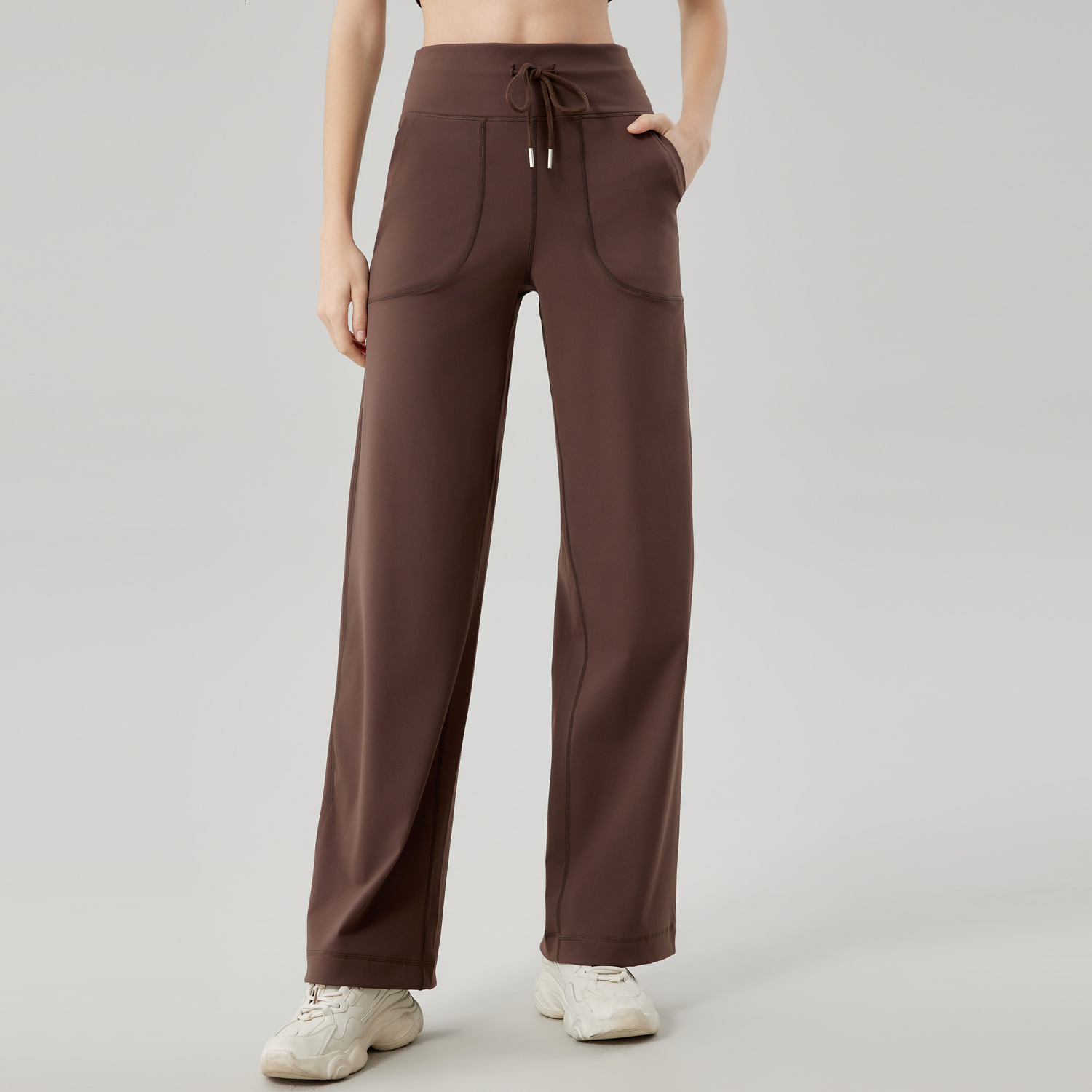 New autumn winter outfits with no awkward lines, high waist, hip lifting exercise, fitness, wide leg pants, and micro horn yoga pants for external wea