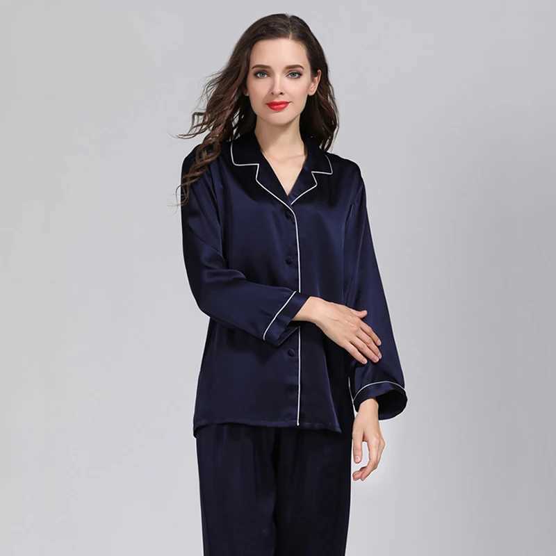 New 100% Silk 100 % Silk Pajamas For Women pyjamas women nightwear pijama Luxury Brand sleepwear pajama set Thick 16.5 Momme M240925