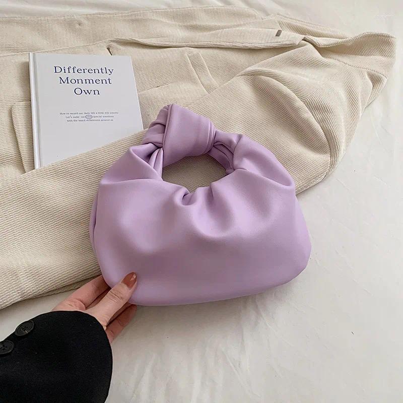 Free Shipping Shoulder Bags 2024 Fashion Hobo Bag Handbag Brand Women Tote Knotted Handle Clutch Purple Green Pu Leather Ladies Designer Bag Luxury Ba