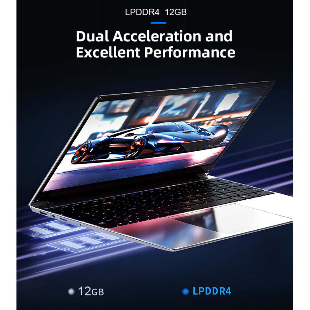 High Performance 15.6" FHD Laptop with Intel Pentium N5100 CPU, 12GB RAM, and 256GB SSD
