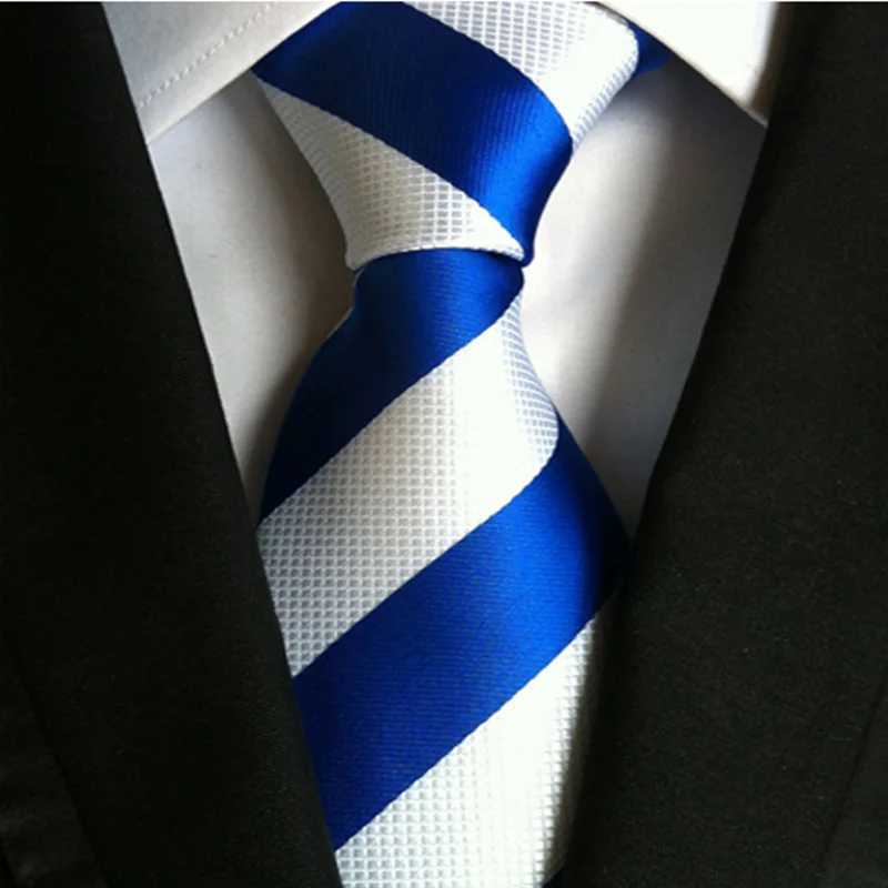 8CM New Mens Tie 8cm Stripe Classic Business Tie Mens Set Wedding Party Collar Formal Dress Tie Y240925