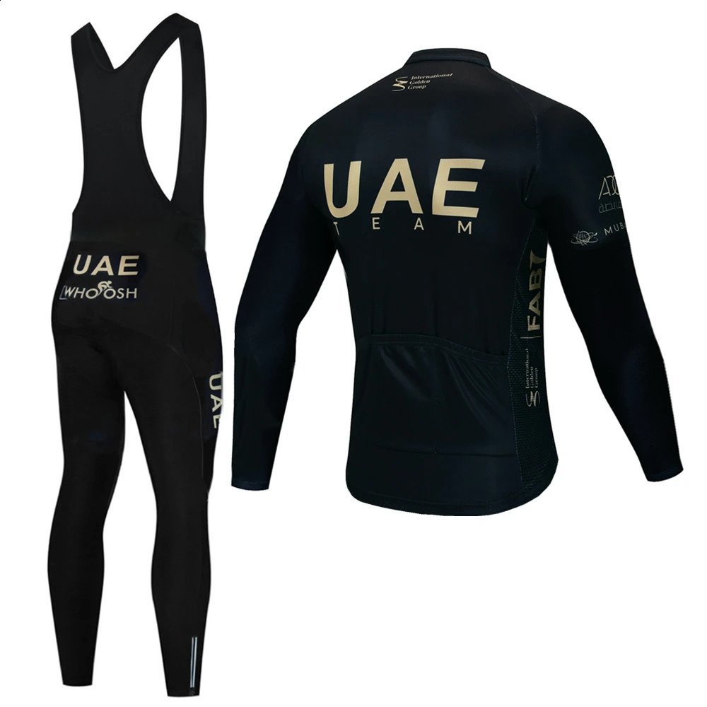 UAE Winter Wool Bicycle Shirt Set Mens Mtb Clothing Mens Uniform Bicycle Clothing Full Set Tricuta Waiver Mail Set 240926
