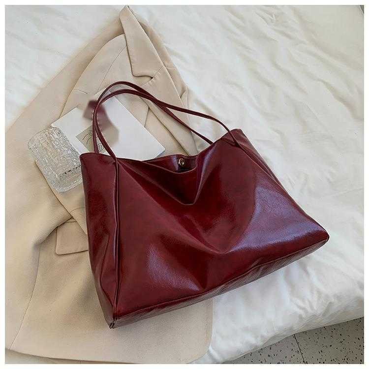 CMM Tote Bag Womens Bag New Autumn and Winter Japan and South Korea Large Capacity Soft Leather Shoulder Bag Leisure Portable Bucket Bag