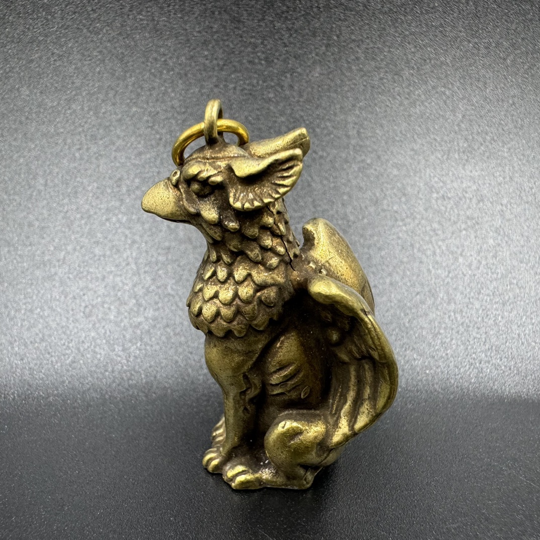 New Brass Bird Beak Tengu Lanyard Pendant Keychain Accessories Solid metal bird with long beak