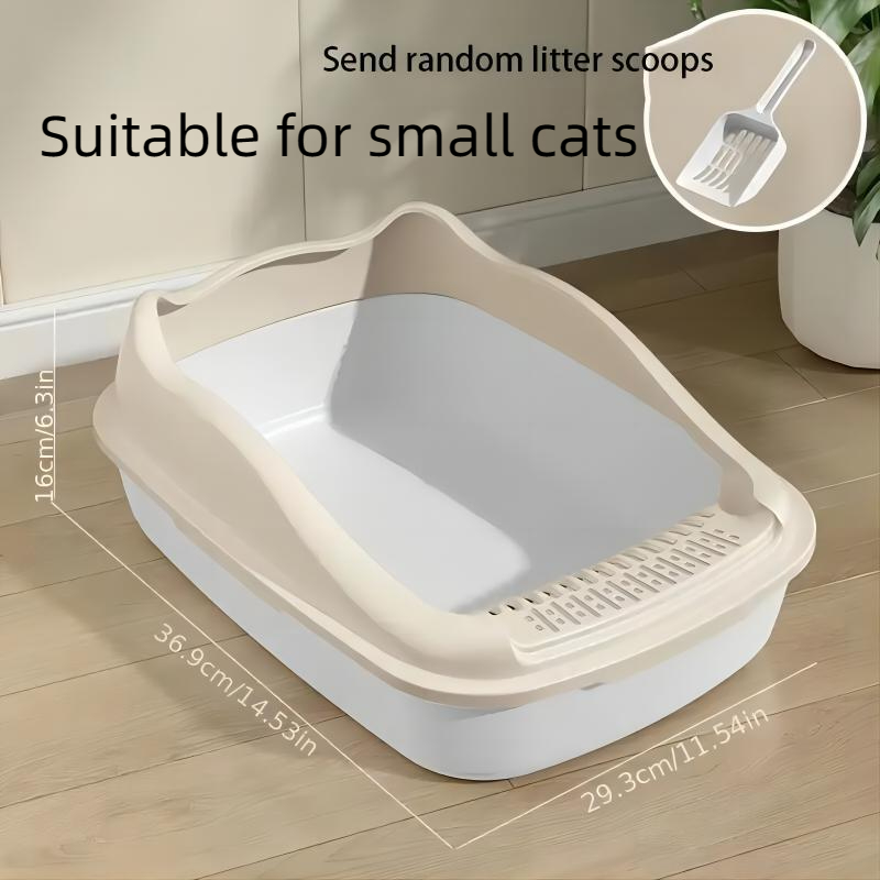 Animal Rescue Donation Large Half Enclosed Cat Sand Bathroom with Open Top and No Spill Feature