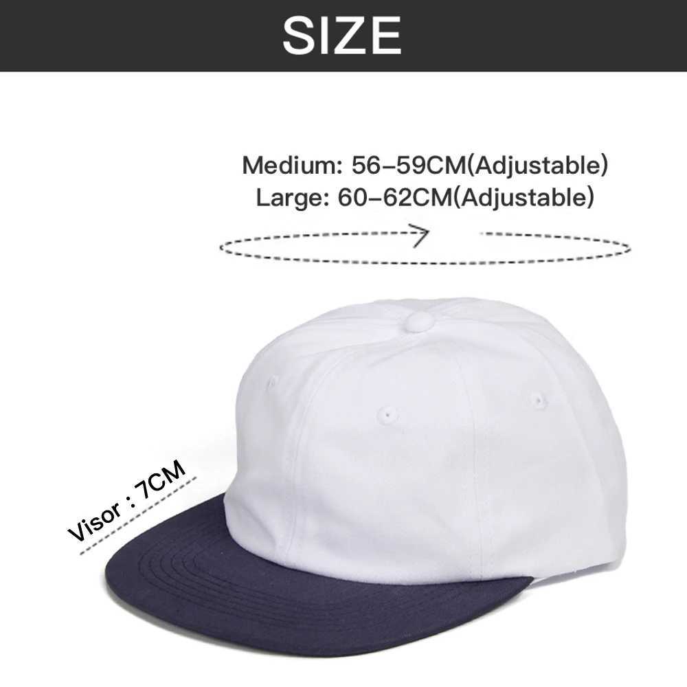 Washed Cotton 6 Panel Cap Flat Visor Unstructured Crown Baseball Caps Summer Sun Protection Hat Adjustable Outdoor for Men Women M240926