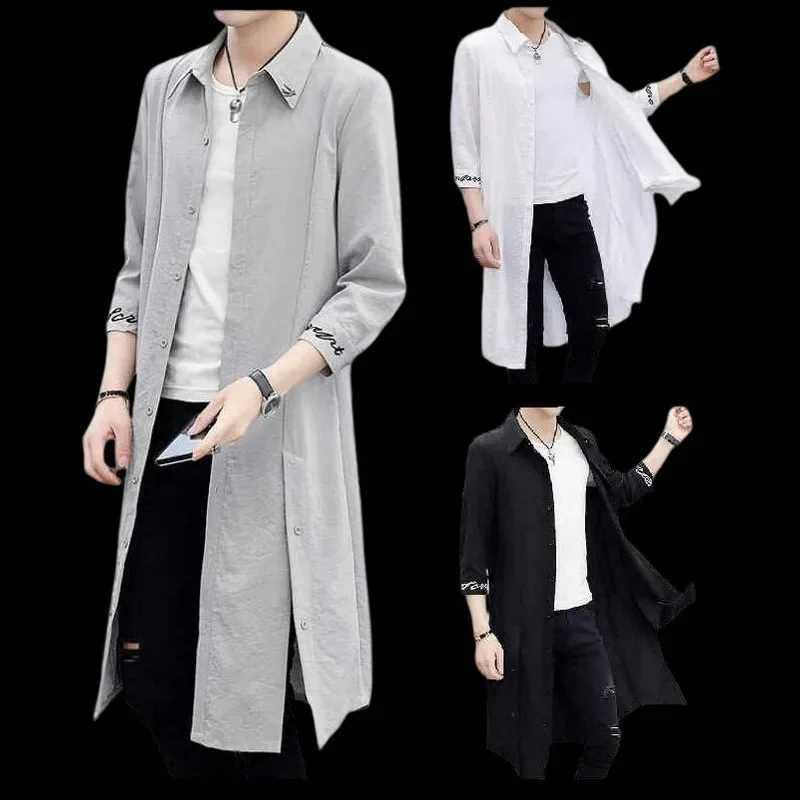 Mens Shirts Styles Trench Coat Mid-Length Sunscreen Cothing Outwear Mens Thin Outwear Clothing W251103