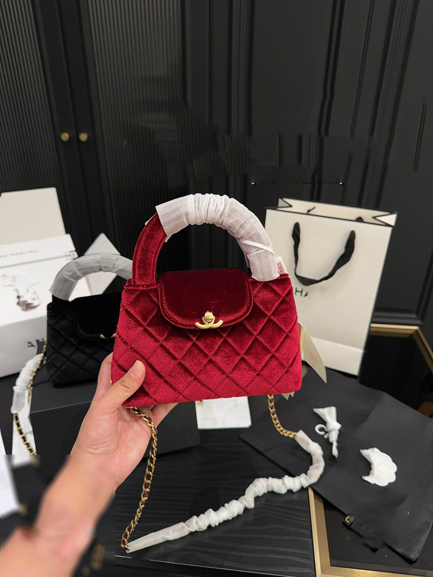 Womans Designer Velour Chain Bag Luxury Women Satchel Bags Woman Wallet Purse -20 Brand Name Fashion Handbags DJD2409275