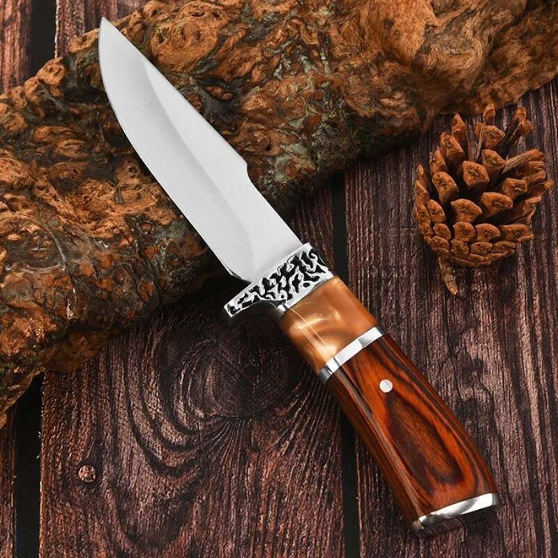 Outdoor Cleaver Hunting High-End Colored Wood Handle Boning Knife Meat Cutter Kitchen Portable Cutting