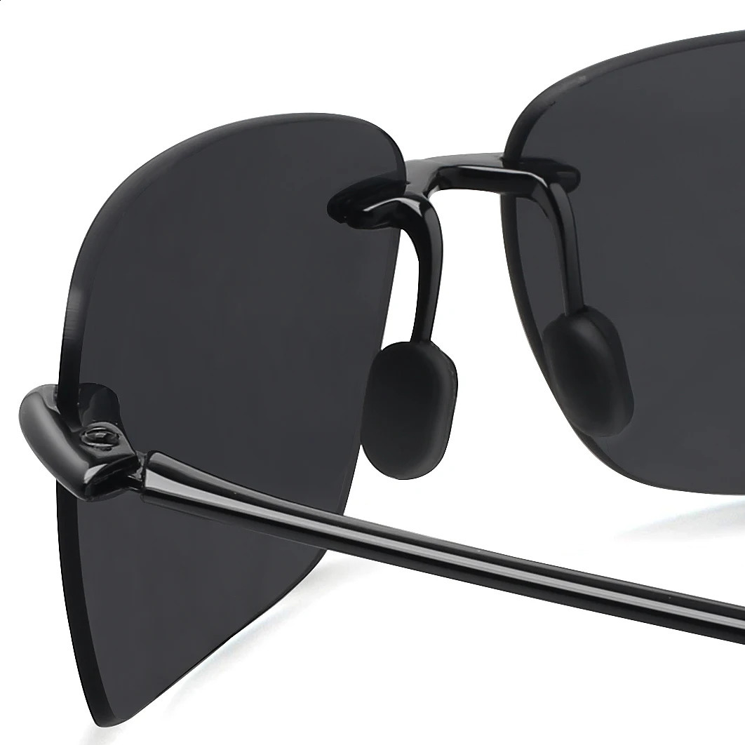 JULI Polarized Classic Sports Rimless Sunglasses Men Fishing Driving Male Rectangle Ultralight Frame Sun Glasses UV400 MJ8009 240914