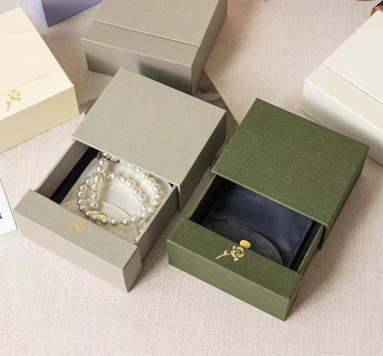 Premium PE Film Jewelry Box with Built-in Necklace Display - Anti-Oxidation Protective Drawer Design