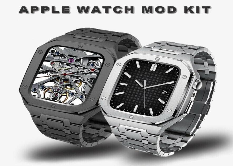 for Watch Cases Luxury Premium Stainless Steel AP Modification Kit Protective Case Band Strap Cover iwatch 44mm 45mm1631169