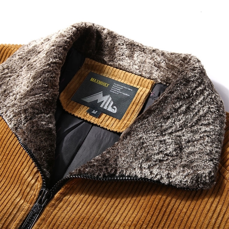 Tree Male Thermal Windbreaker Plus Size Mens Warm Winter Corduroy Jackets and Coats Fur Collar Casual Jacket Outwear y240926
