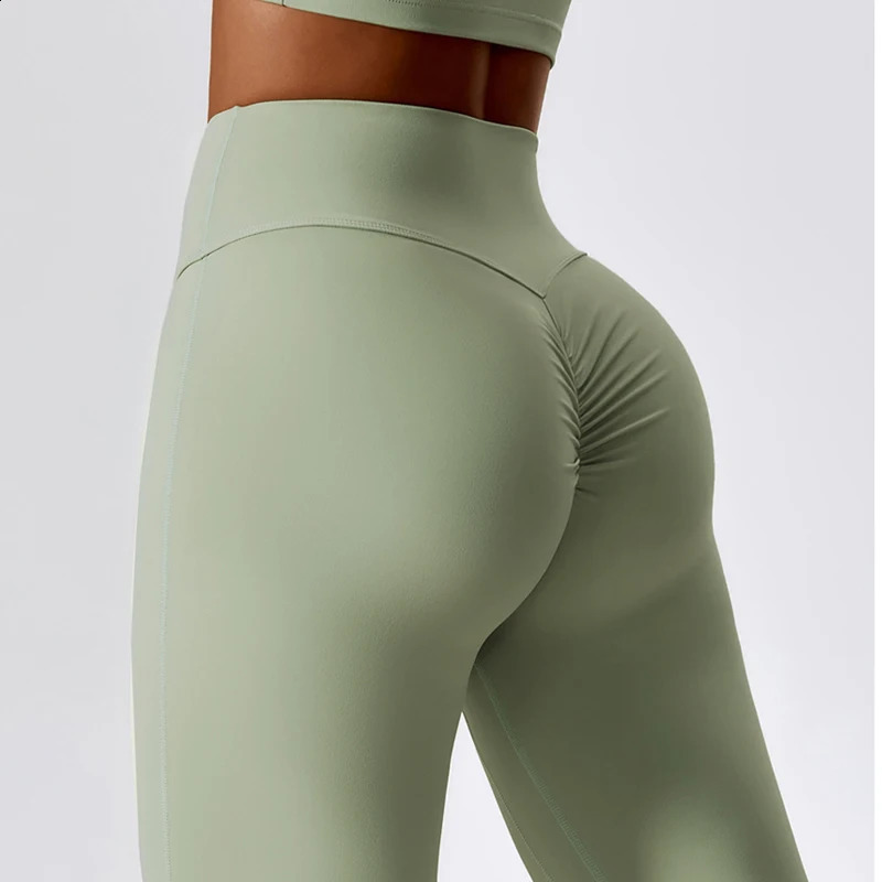 Naked feeling exercises legs womens gym waist push ups Flared Pants sports tight fitting breathable yoga clothes 240921
