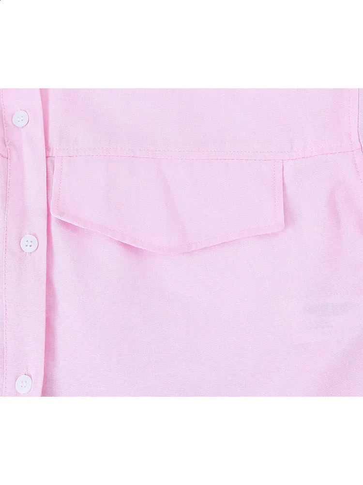TRAF Fashion Woman Pink Patchwork Shirt Long Sleeve Cropped Shirts For Ladies 2024 Streetwear Button Up Blouses Tops 240926