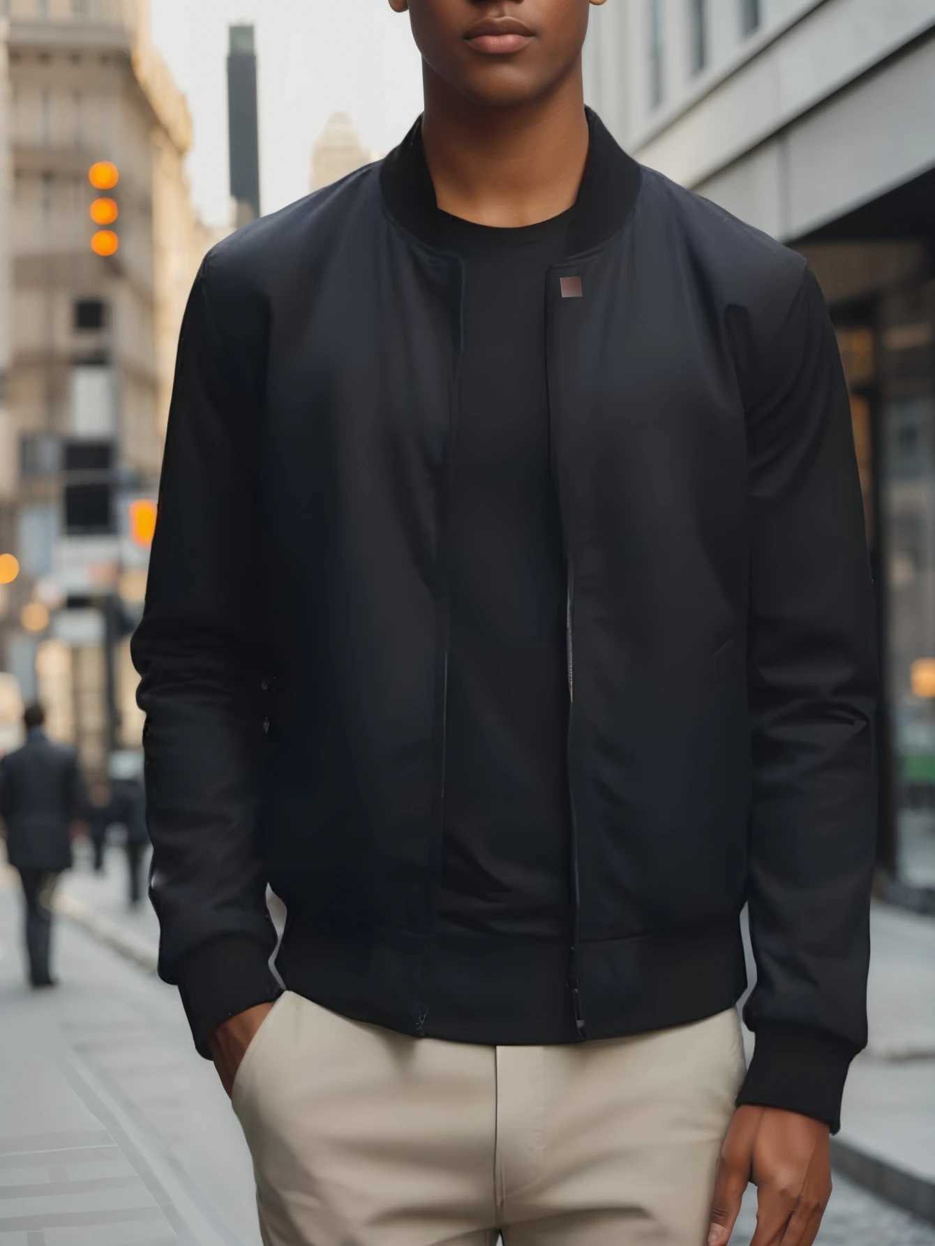 20245 Spring and Autumn New Baseball Collar Short Loose Solid Color Jacket Mens Business Casual Thin Coat Trend XJ250621