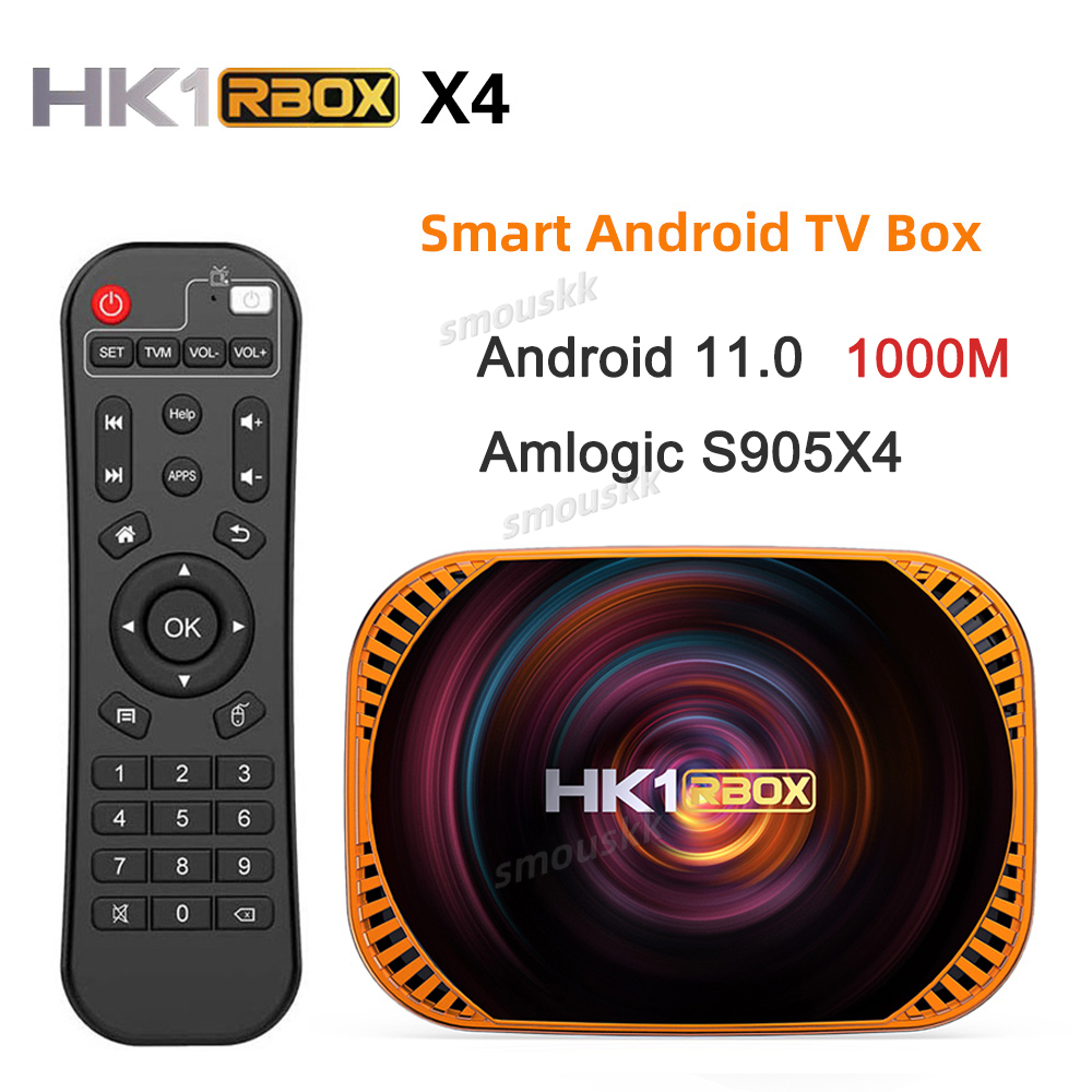 HK1 RBOX X4 Android 11 TV Box Amlogic S905X4 1000M 8K 3D 2.4G 5G Dual Wifi Smart Set Top Box Media Player 4GB64GB/128GB