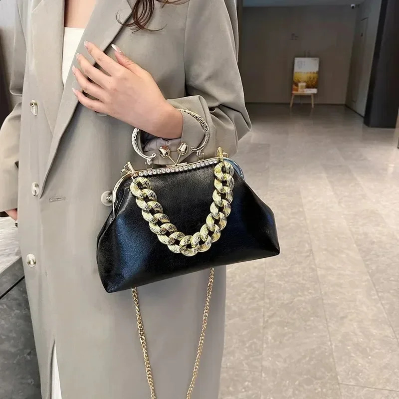 New Free Shipping Designer Bag Home>products Womens Gold Green Chain Messenger Bag Pu Leather Shoulder Bag Shell Clip Er Handbag And Wallet Wedding