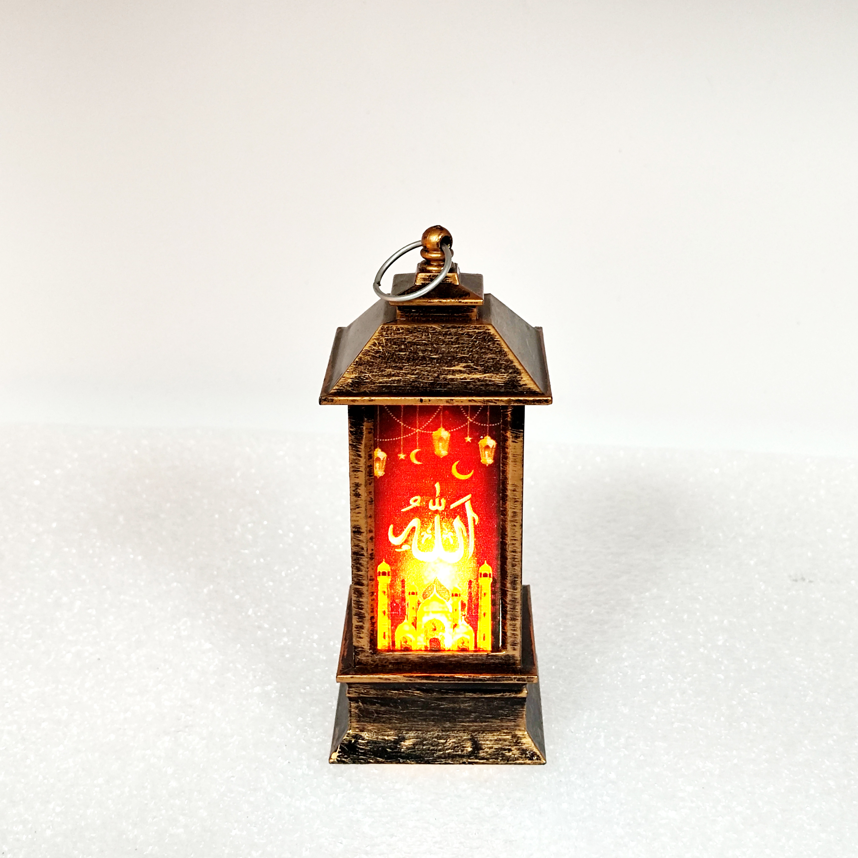 Middle East festival gifts small square wind lamp printing LED warm white light decoration