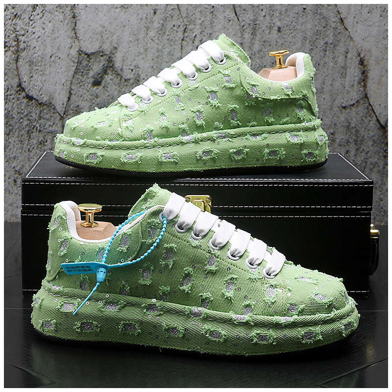 Ripped cowboy Casual for Men Wear-Resistant Fashion Lightweight Breathable Walking Comfortable Platform Outdoor Shoes