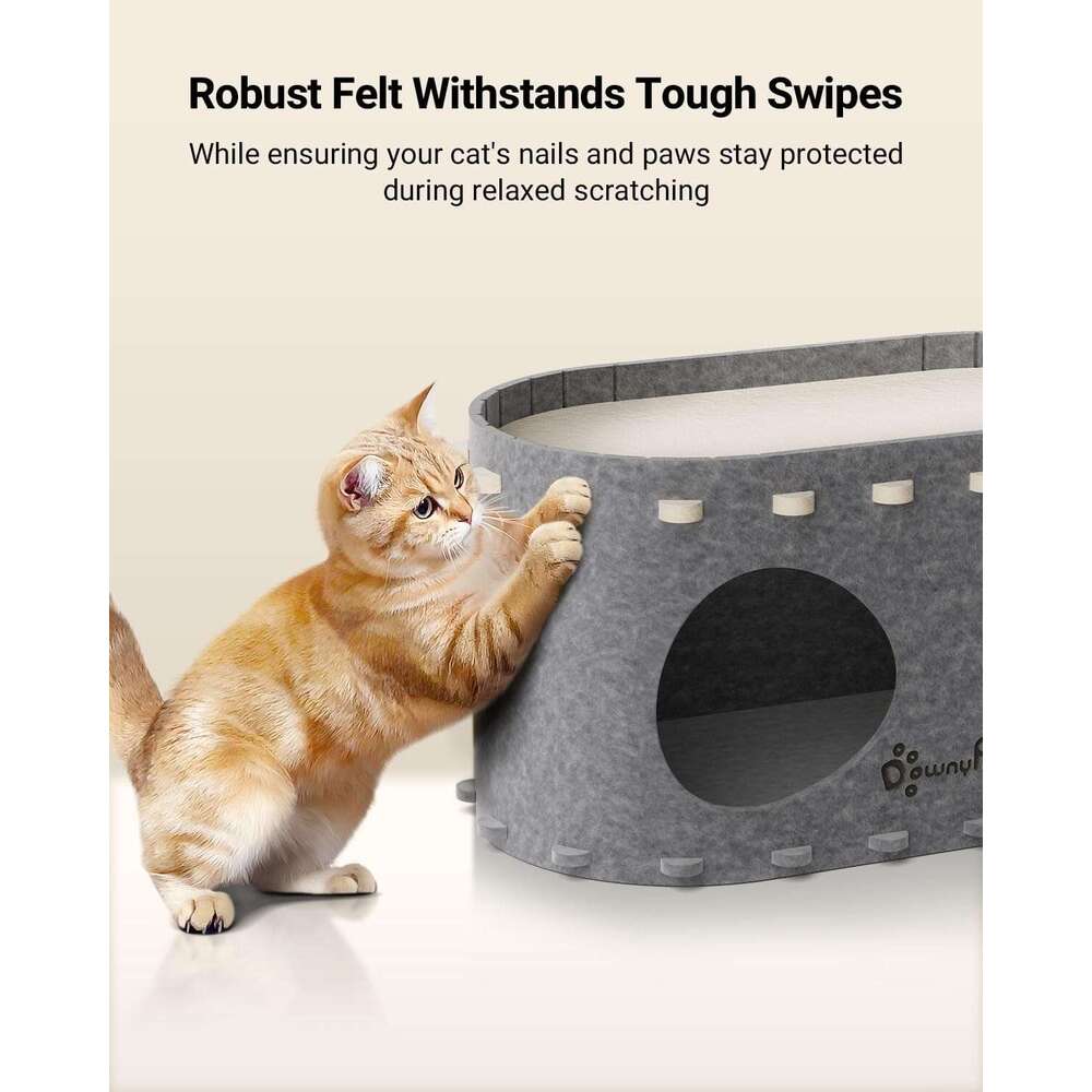 Indoor house, suitable for multiple cats and large cats, 22 pounds (about 10 kilograms), scratch resistant hole, foldable cat tunnel enclosed bed