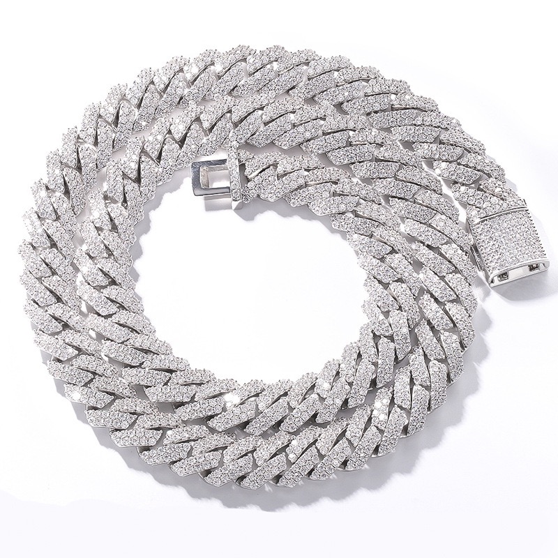 moissanite bracelet jewelry designer necklace 10mm 12mm 14mm Wide sier gold Chain Mens Hip Hop chains for men cuban link chain gift