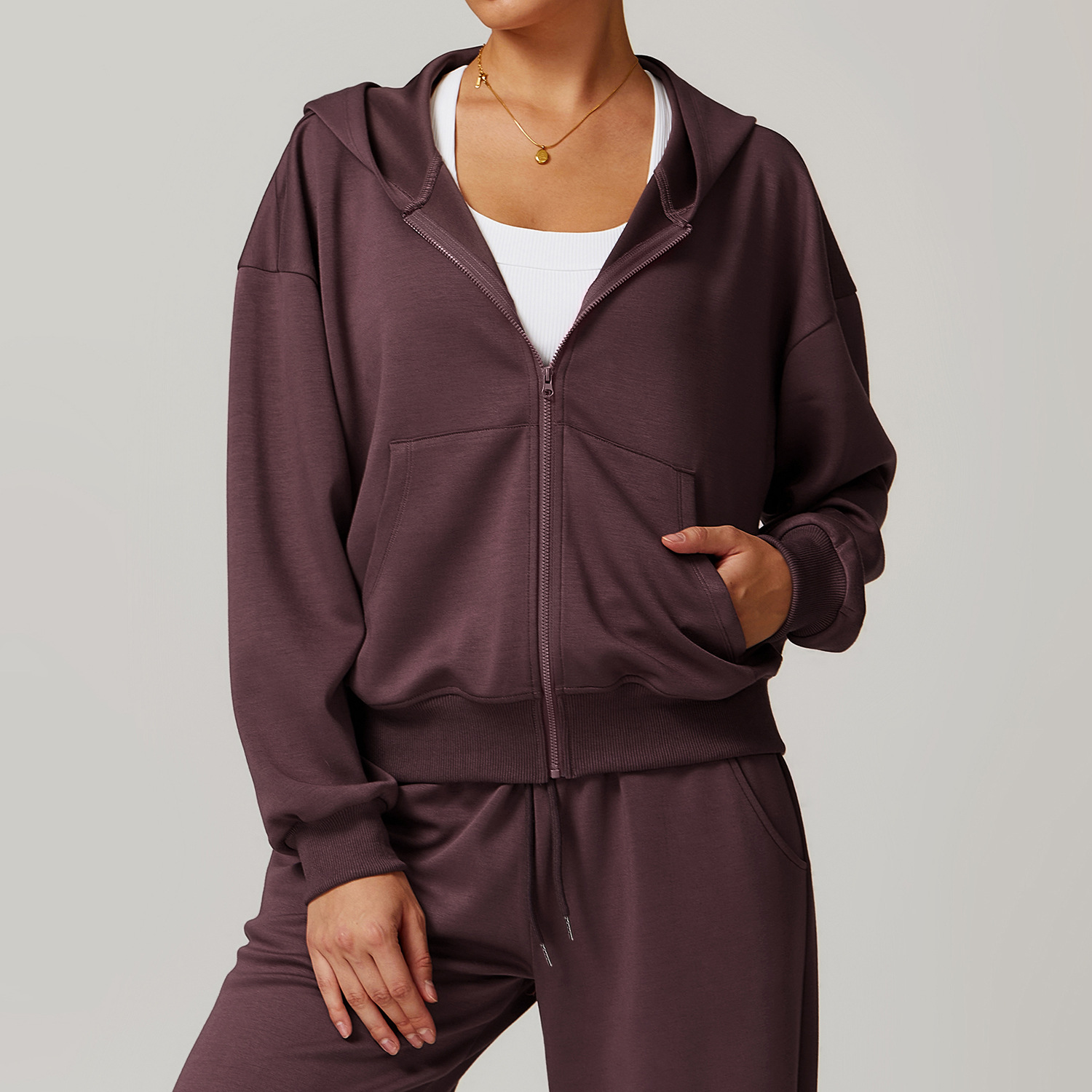 2025--Womens Yoga Outfit Exercise Fitness Wear Hoodies Sportswear Outer Jackets Outdoor Apparel Casual Adult Running Long Sleeve Hooded Zipper Loose
