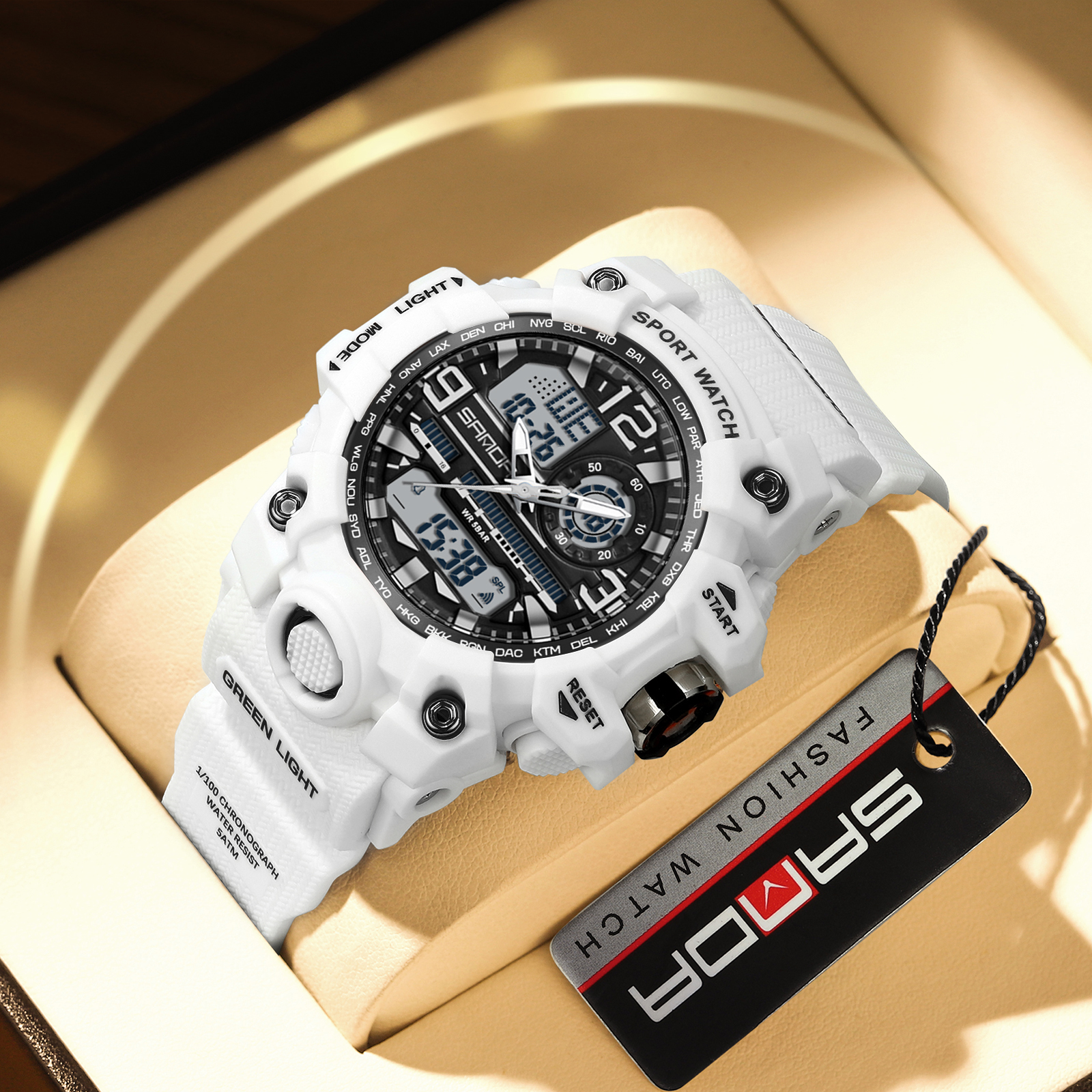 Fashion Top Brand Women's Youth LED Electronic Watch Multi functional Fashion Cool Women's Night Light Waterproof 3353