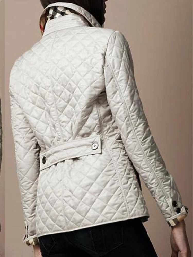 Quilted Coat Winter Jacket Women Turndown Collar Jackets for 2024 Elegance Office Lady Singlebreasted Warmth Streetwear 240921