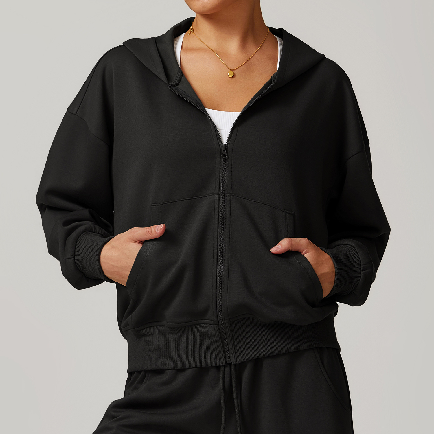 2025--Womens Yoga Outfit Exercise Fitness Wear Hoodies Sportswear Outer Jackets Outdoor Apparel Casual Adult Running Long Sleeve Hooded Zipper Loose