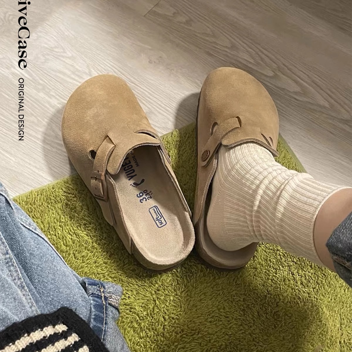 Women's 2025 Spring and Autumn New Outdoor Fishing Boken Half Slippers with Thick Bottom Leather Shoes