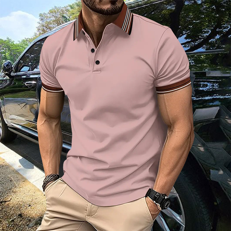 High Quality Men's Summer New Short Sleeved T-shirt Polo Shirt Men's Hot Selling Casual Sportswear Wrinkle Resistant Golf Top