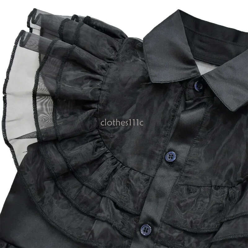 Wednesday Addams Up Costume For Girls Birthday Halloween Cosplay Party Dress With Wig Soc Belts For Kids 2-12 Years