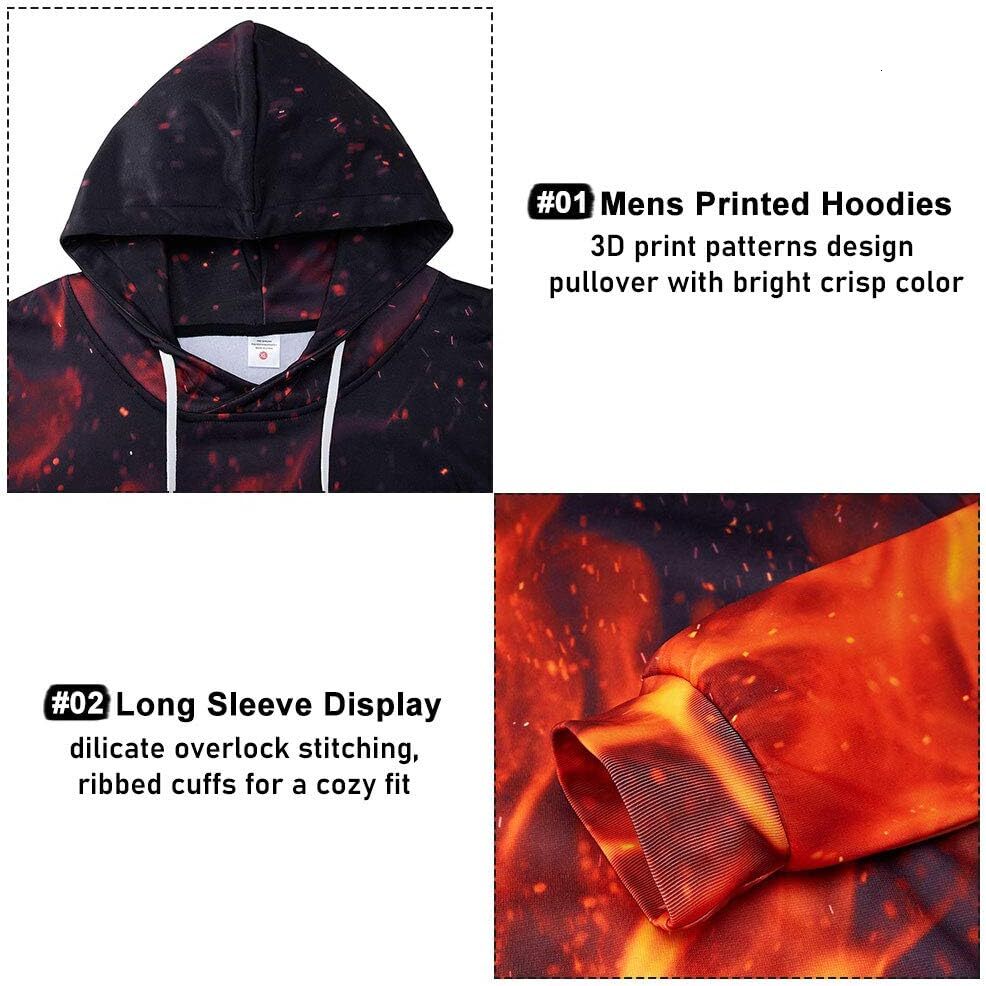 Hoodie for Mens Unisex Novelty Hoodies for Men 3D Printed GraphicsPockets Pullover Sweatshirts Christmas Halloween Graphic Hoodies sweatshirt