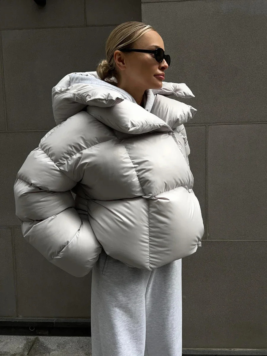 Bornladies Quilted Jacket Women Winter Loose Parkas Coat Vintage Bread Jacket Outwear Office Ladies Warm Cotton Puffer Jackets 240926