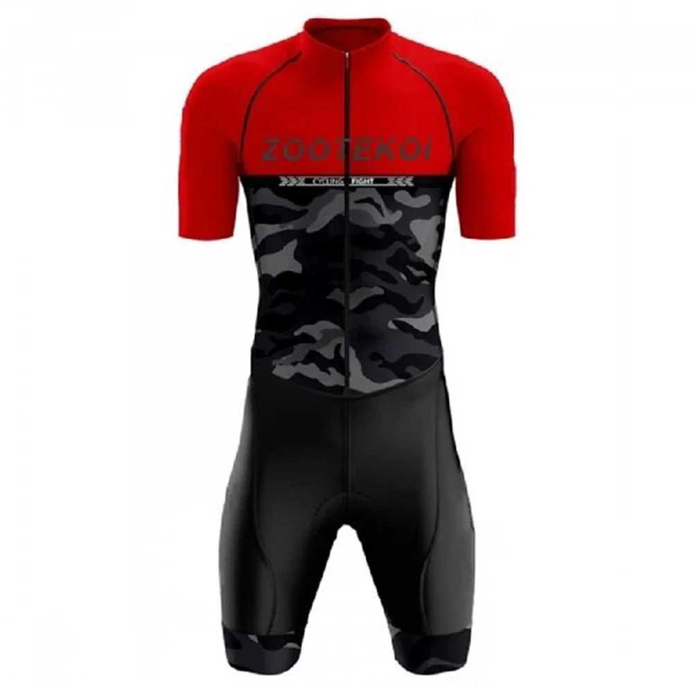Zootekoi Summer Triathlon Bicycle Mens Short Seven Tight Set Ropa Ciclismo High Quality Bicycle Running Swimming Swimsuit jumpsuit W240926