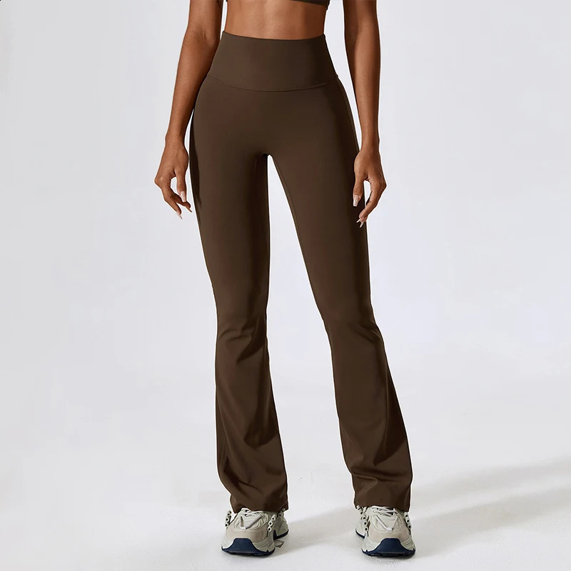 Naked feeling exercises legs womens gym waist push ups Flared Pants sports tight fitting breathable yoga clothes 240921