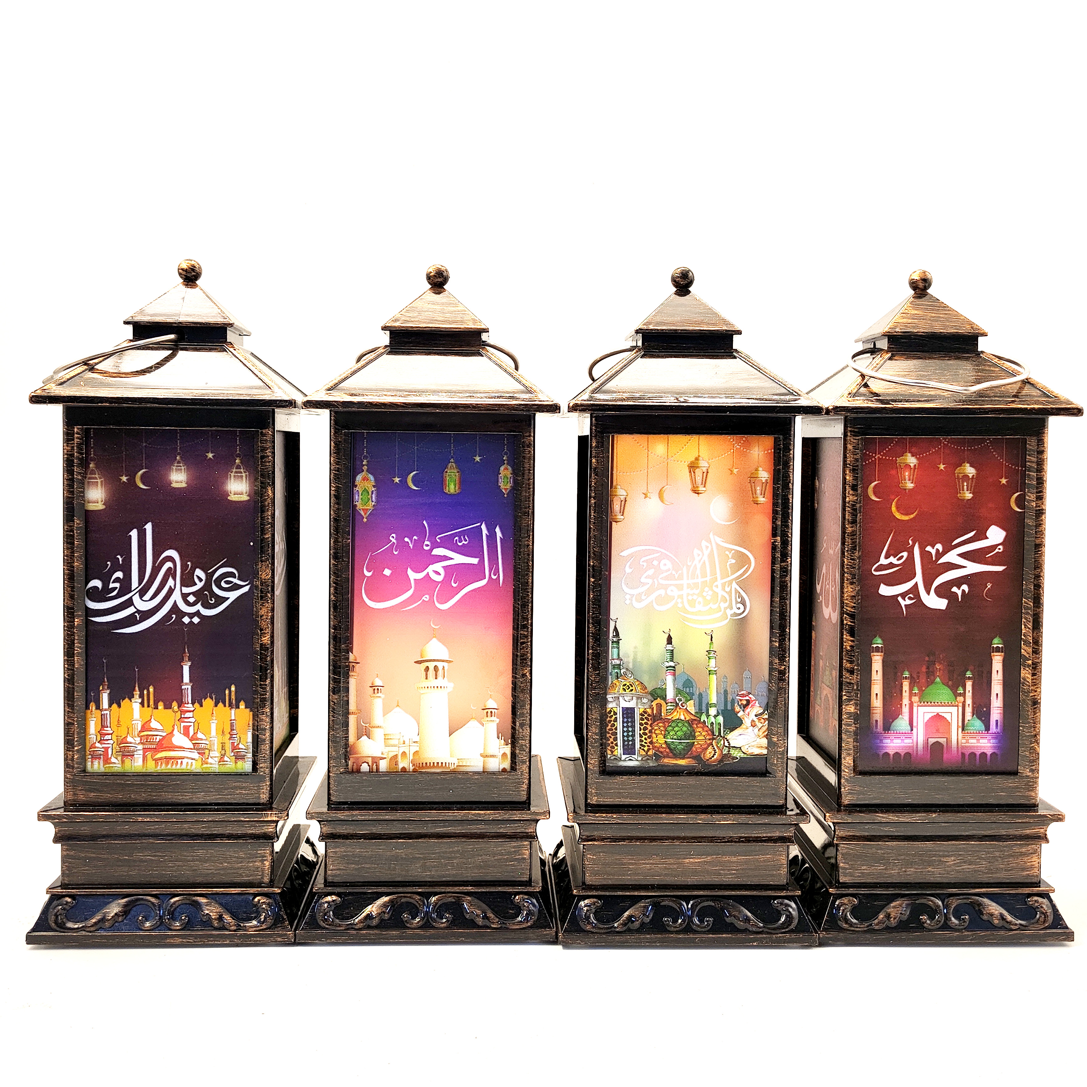 Middle East festival gift generous type wind lamp printing LED warm white light decoration
