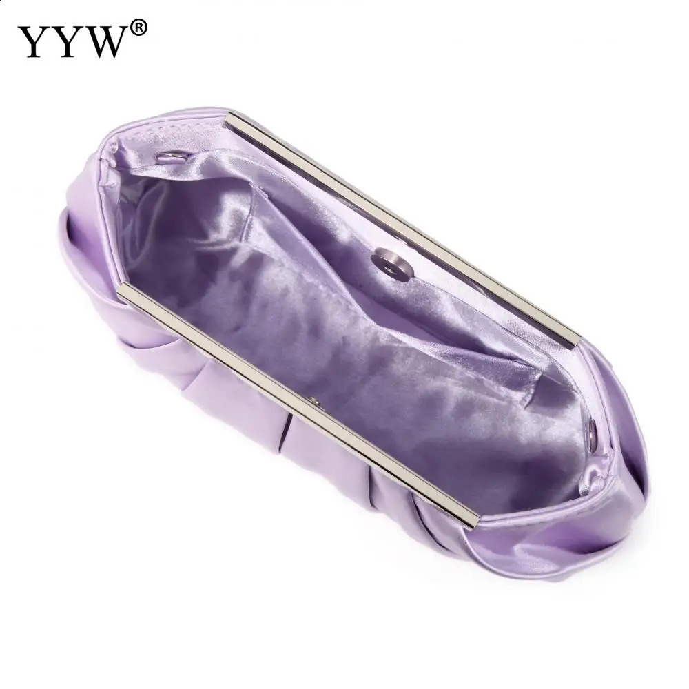 Womens Banquet Handbag Elegant Purple Chain Folded Evening Bag Wedding Wallet Party Clutch Shoulder Cross Body Handbag 240923bj