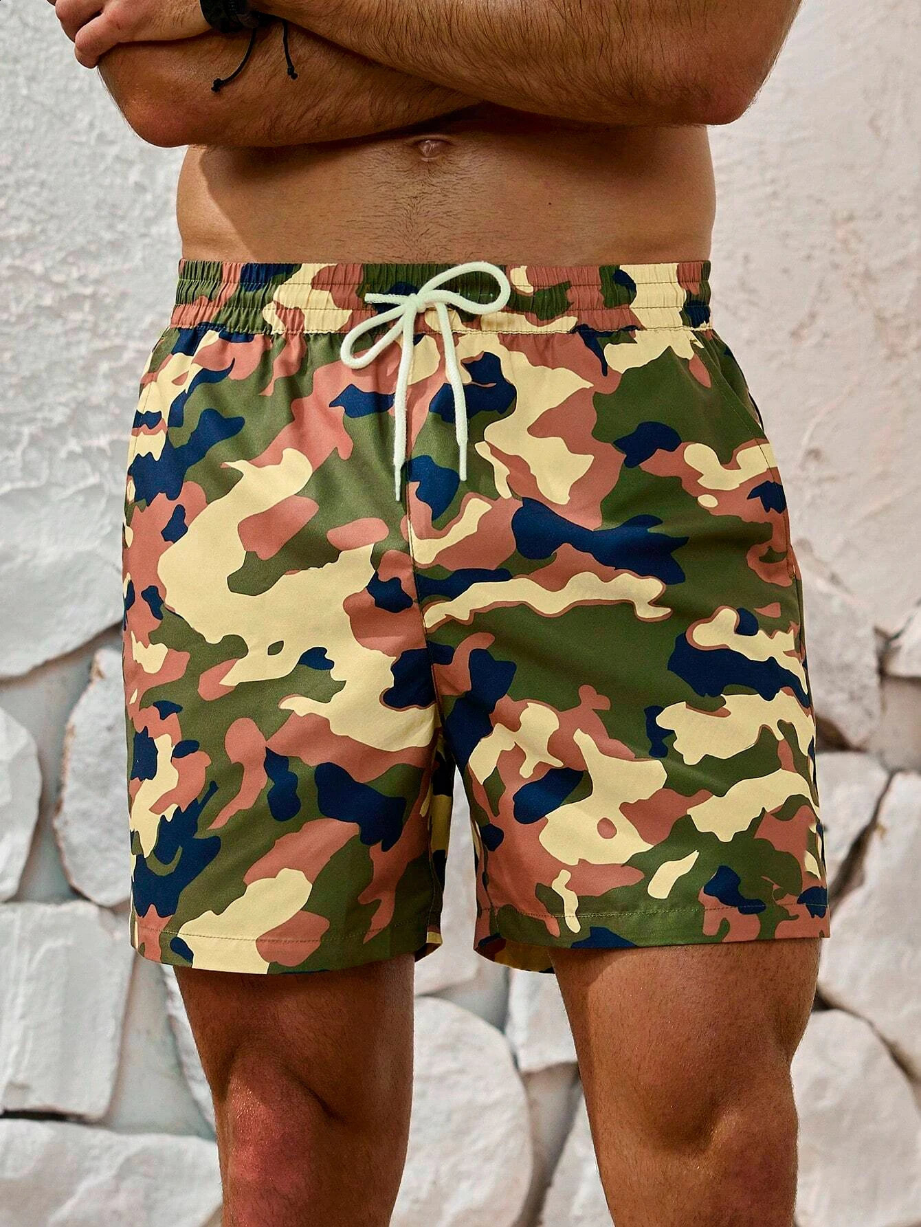 Summer Mens 3d Retro Camouflage Outdoor Sports Shorts Casual HighQuality Beach Skateboard Swimming And Surfing 240926