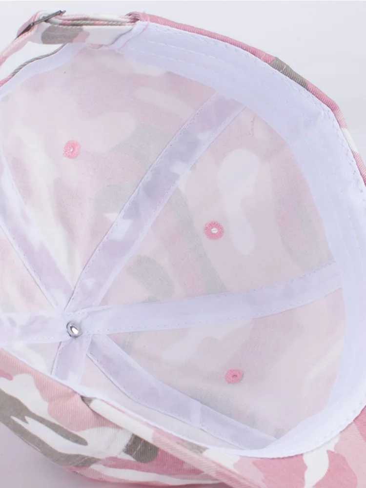 Pink Camo Caps for Women Hiking Hat Cotton Unstructured Ball Cap Outdoor Travel M240926