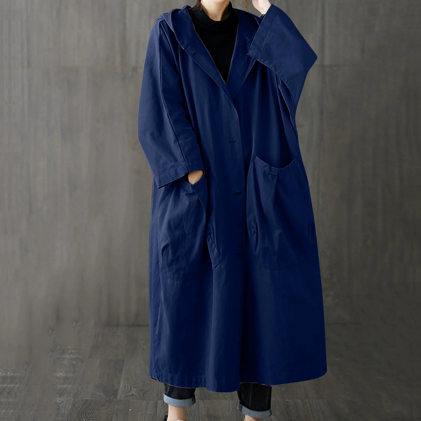 khaki long trench coat womens long displacement single displacement trench coat autumn elegant Midi length coat 240927